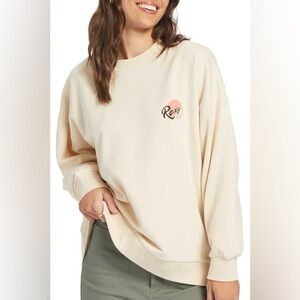 Roxy Morning Hike Pullover Boyfriend Sweatshirt in Tapioca Size XXLARGE